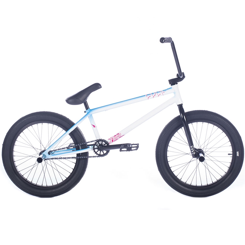 Blue and cheap white bmx bike